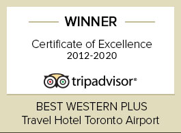 Certificate of Excellence logo Best Western Plus Travel Hotel Toronto Airport